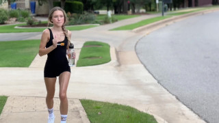 Snow bunny seen jogging black guy picks her up & give her BBC
