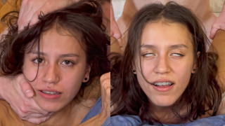 BRACES 18 Yo Teen WRECKED After School - Innocent Student Choked Rough Eye Rolling - Amira Mae