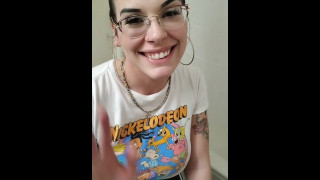 POV Sexy wife w/ glasses and deep throat gets mouth fucked and swallows her hubby's fat load of cum