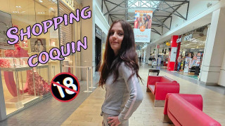 My step sister fingers herself in a store and goes to pee